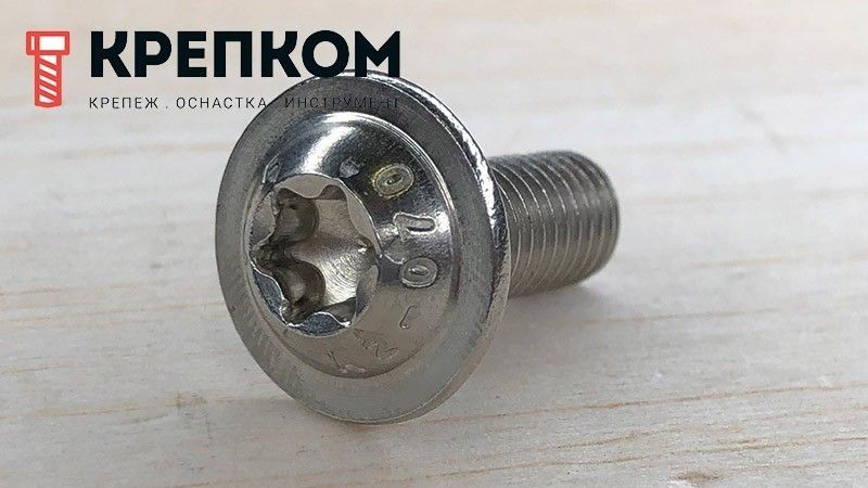 Винт с полукруглой головкой и фланцем ISO (DIN) 7380-2 TORX, нержавеющая сталь А2 - фото
