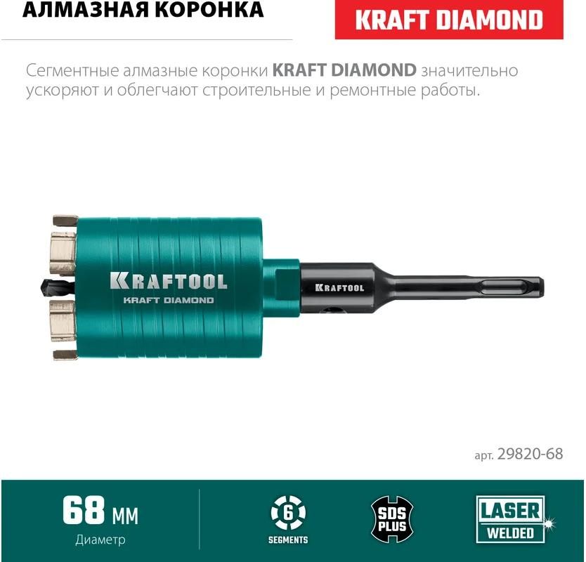 Коронка алмазная по железобетону в сборе Diamond Kraftool - фото