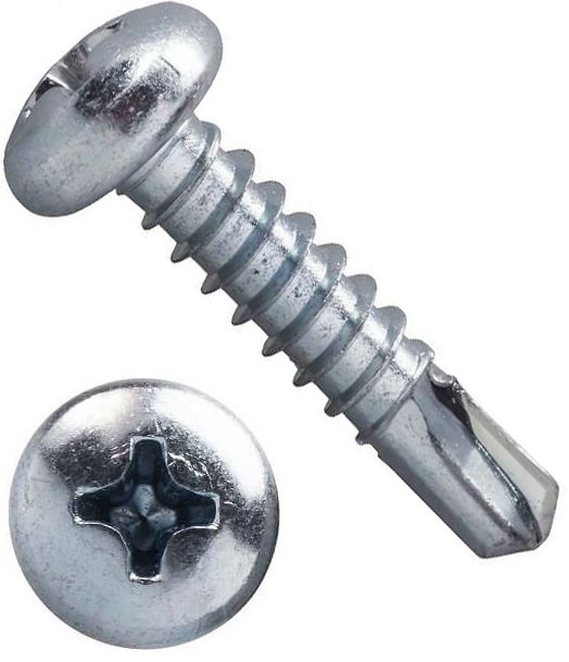 Изображение товара Саморез с полукруглой головкой и буром 5,5х25 мм DIN 7504 M (N), оцинкованная сталь