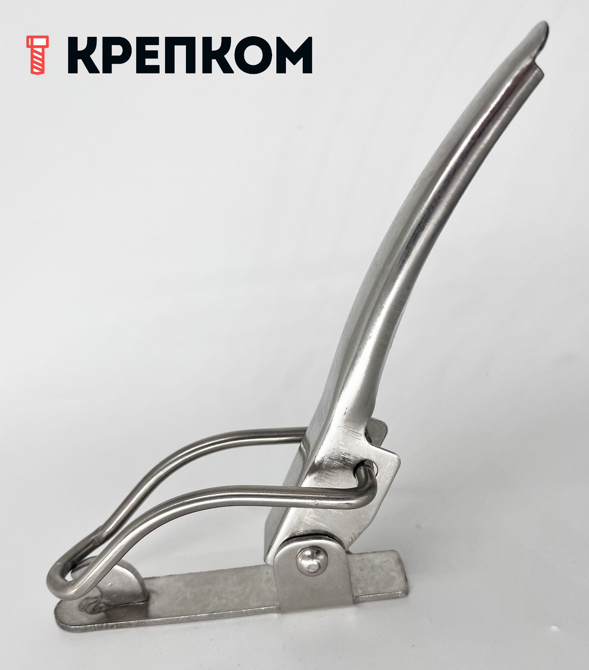 Замок-защелка удлиненная L=195 B72C, нержавеющая сталь  - фото