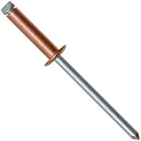 Заклепка вытяжная со стандартным бортиком 3х10 мм, медь/сталь