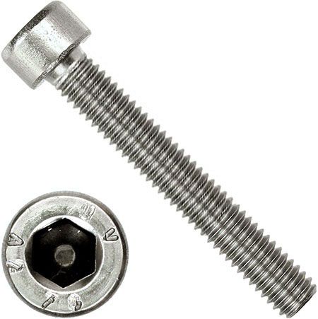 Винт с цилиндрической головкой и внутренним шестигранником М5х40 DIN 912, полная резьба, нержавеющая сталь А2 - фото
