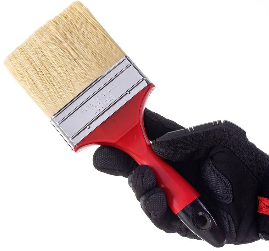 Кисть плоская с пластиковой ручкой Кедр, смешанная щетина - фото