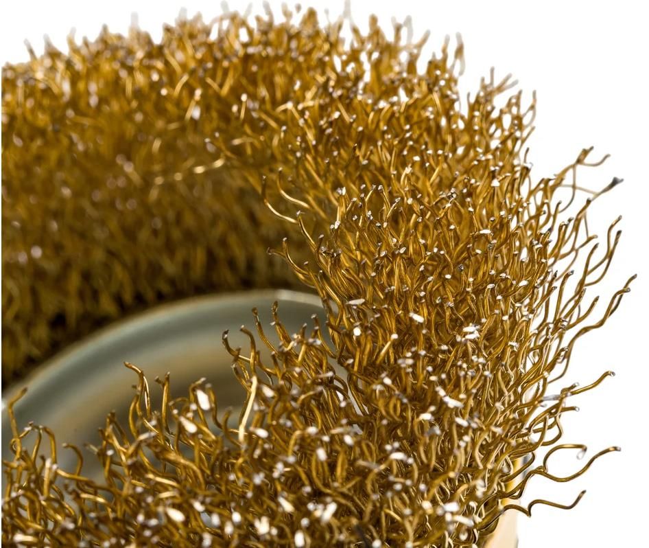 Щетка-крацовка чашечная для УШМ, витая латунированная стальная проволока 0,3 мм Stayer Prof  - фото