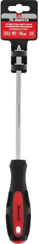Отвертка комбинированная SL6 / PH2 стержень 150 мм Matrix 12290, Cr-V - фото