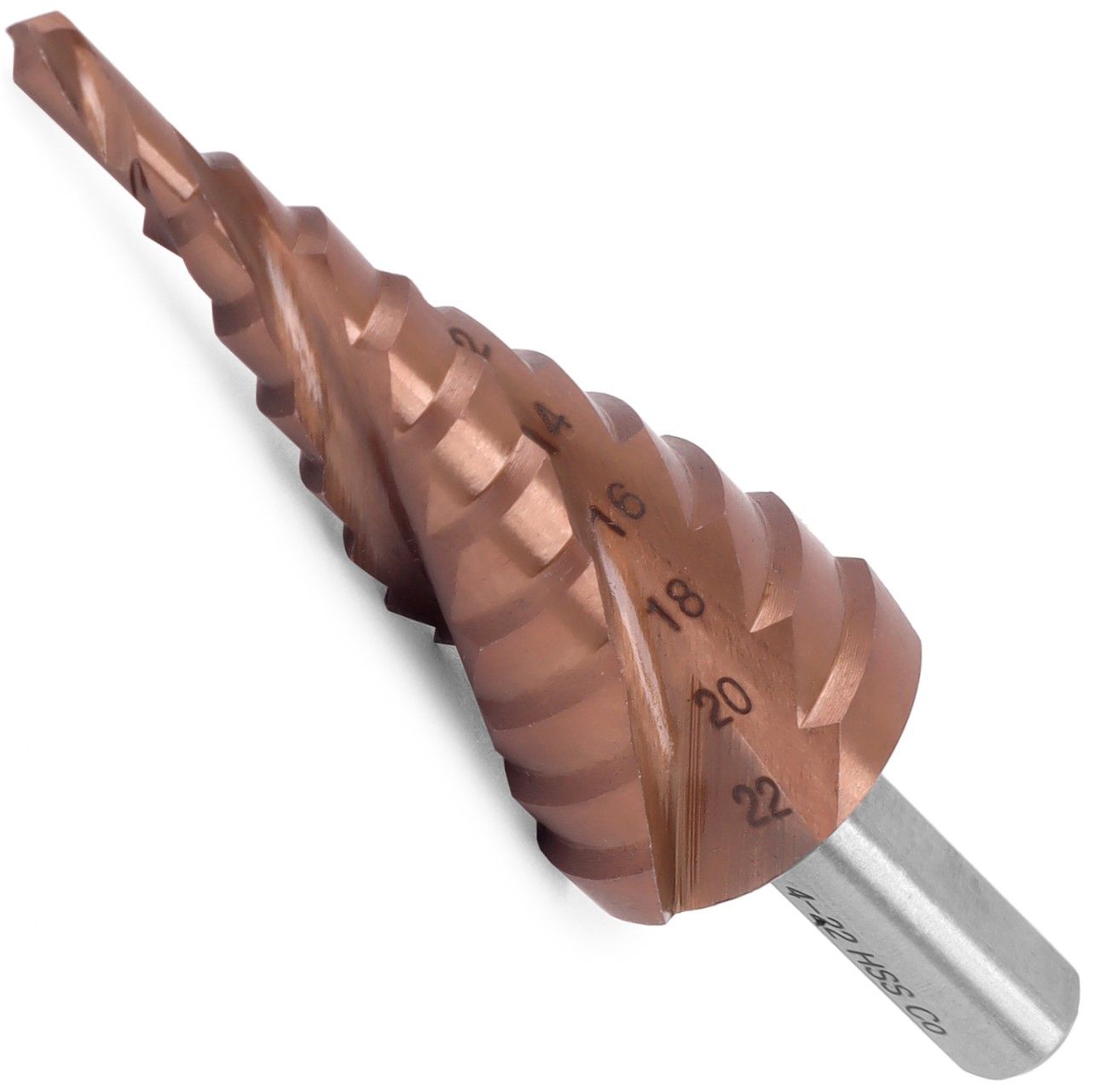 Сверло ступенчатое по металлу с тремя спиральными канавками HSS-Co Messer - фото