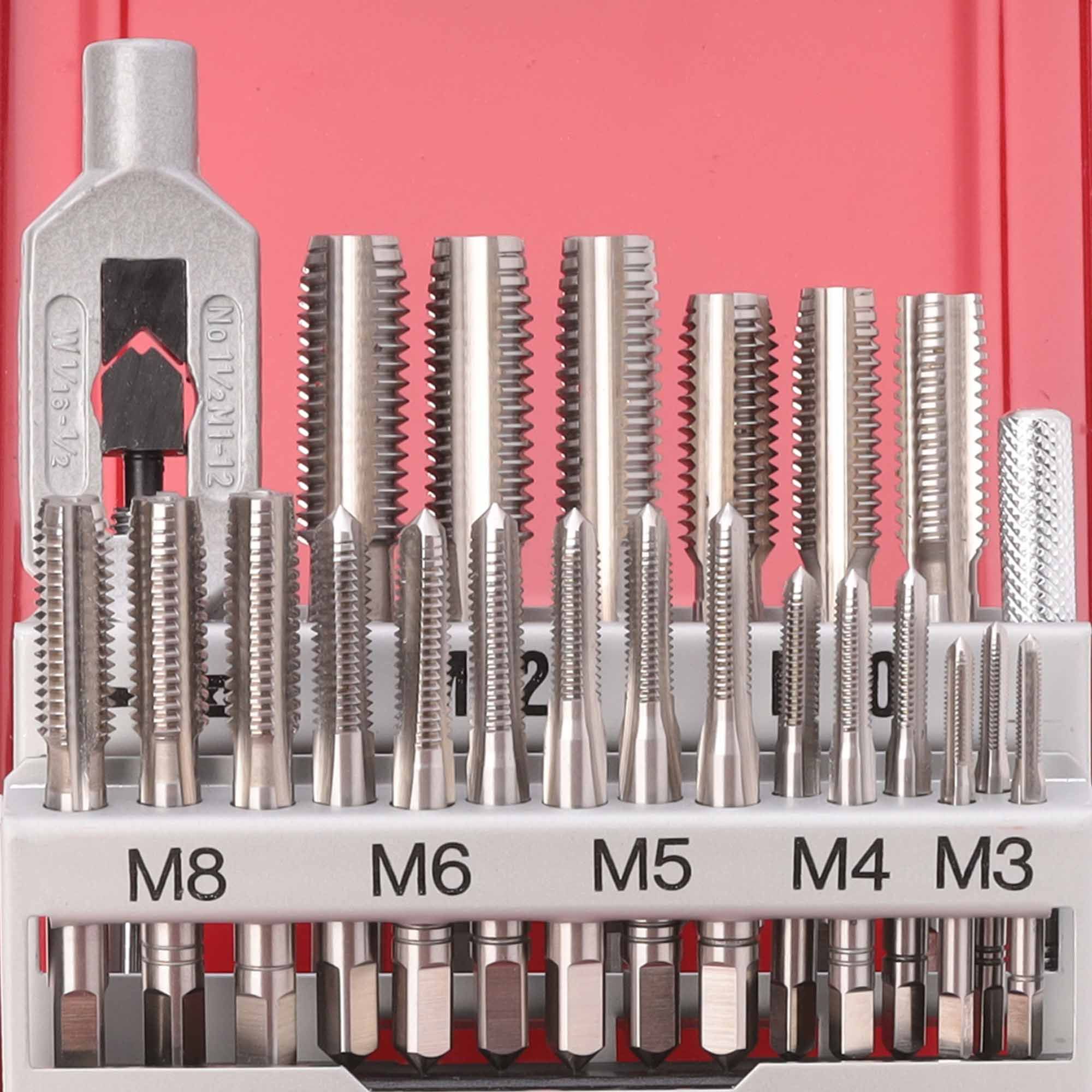 Набор резьбонарезной M3-M12, HSS-G, DIN 352 Ruko 245002, 22 предмета, метрическая резьба  - фото