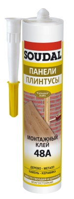 Клей Soudal 48A (для стеновых панелей) 300мл., водостойкий каучуковый - фото