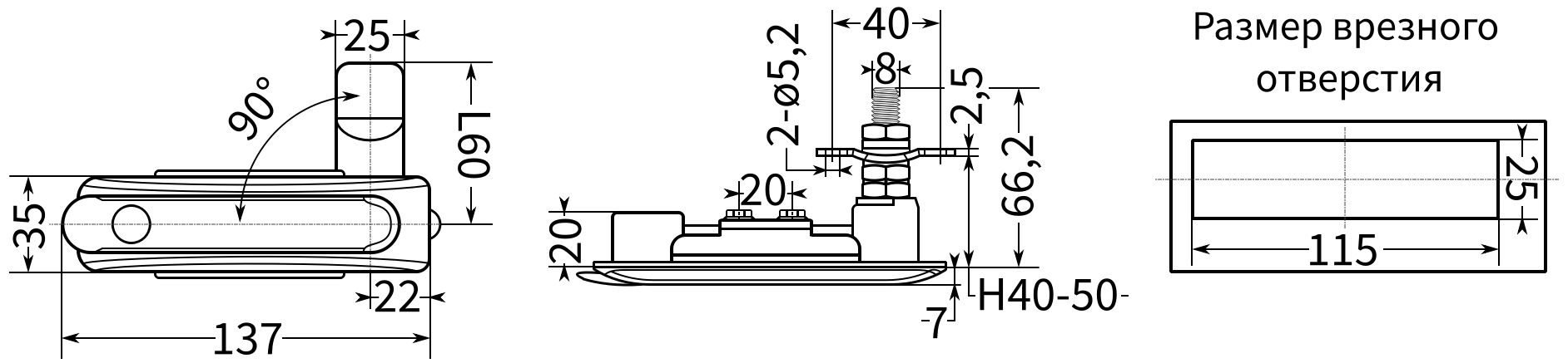 Ручка промышленная с замком и складным механизмом F22, оцинкованная - фото