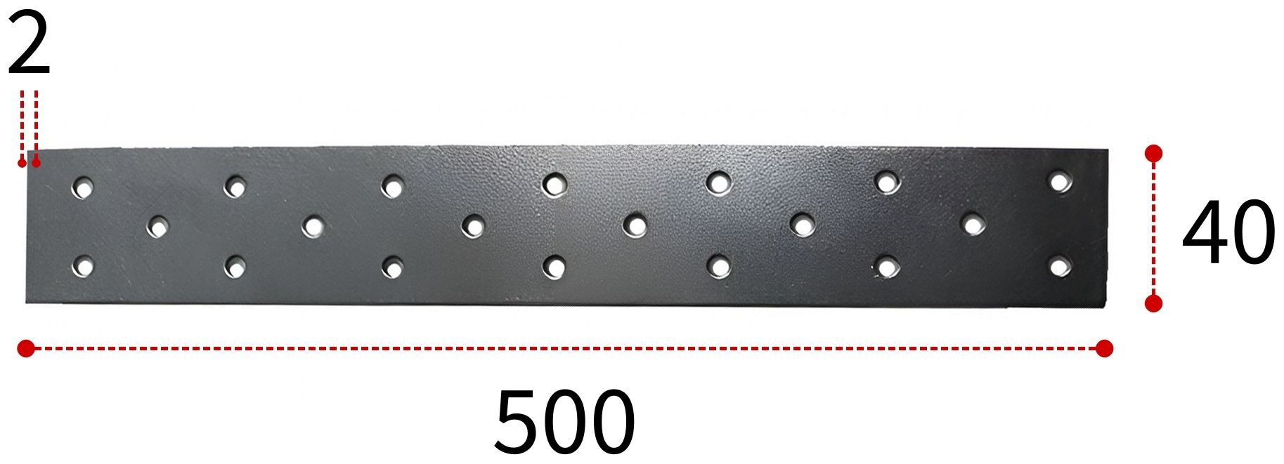 Соединительная пластина ПТ 500х40х2 мм, горячий цинк - фото