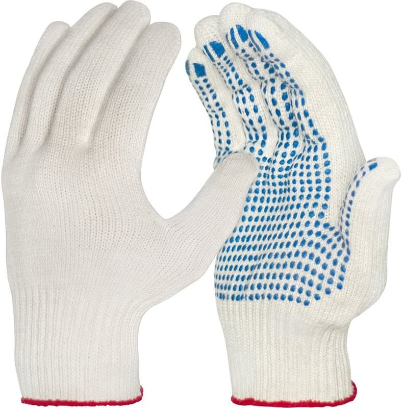 Перчатки трикотажные с ПВХ - фото