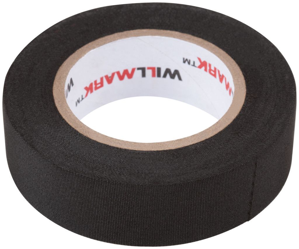 Изолента чёрная тканевая 19х0,27 мм 10 м FIT 11052, полиэстер - фото