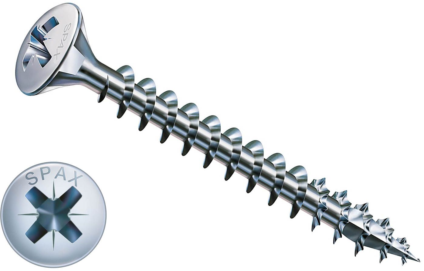 Изображение товара Саморез 3,5х25 SPAX 0241010350255 с полупотайной головкой, полной резьбой и шлицем PZ, покрытие WIROX (1000 шт)