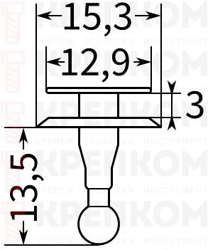 Клипса автомобильная нажимная 0132 - фото