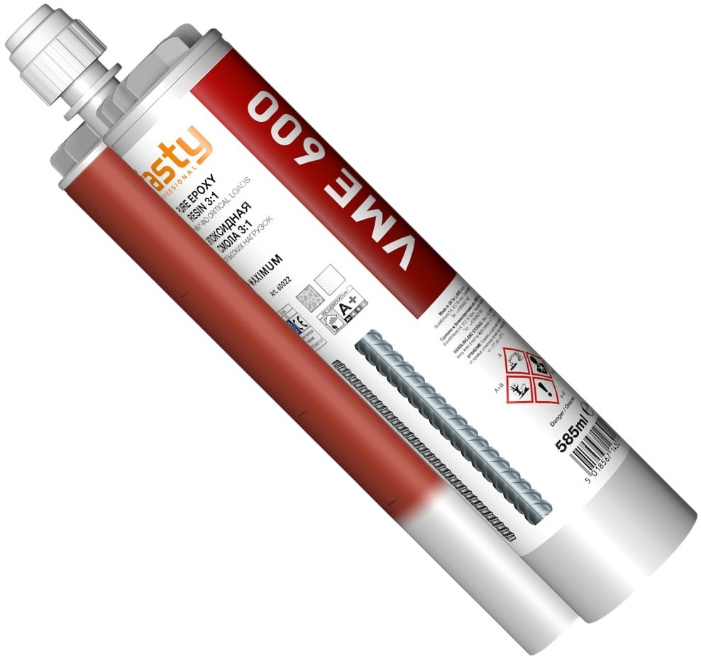 Химический анкер 585 мл Fasty VME 600 60022, эпоксидная смола, с насадкой - фото