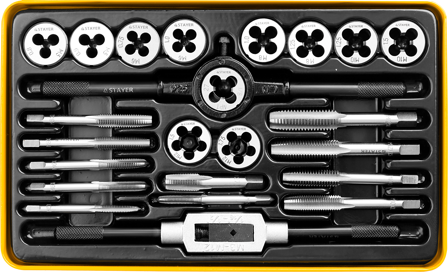 Набор метчиков и плашек MaXCut Master Stayer 28020-Н24, 24 шт - фото