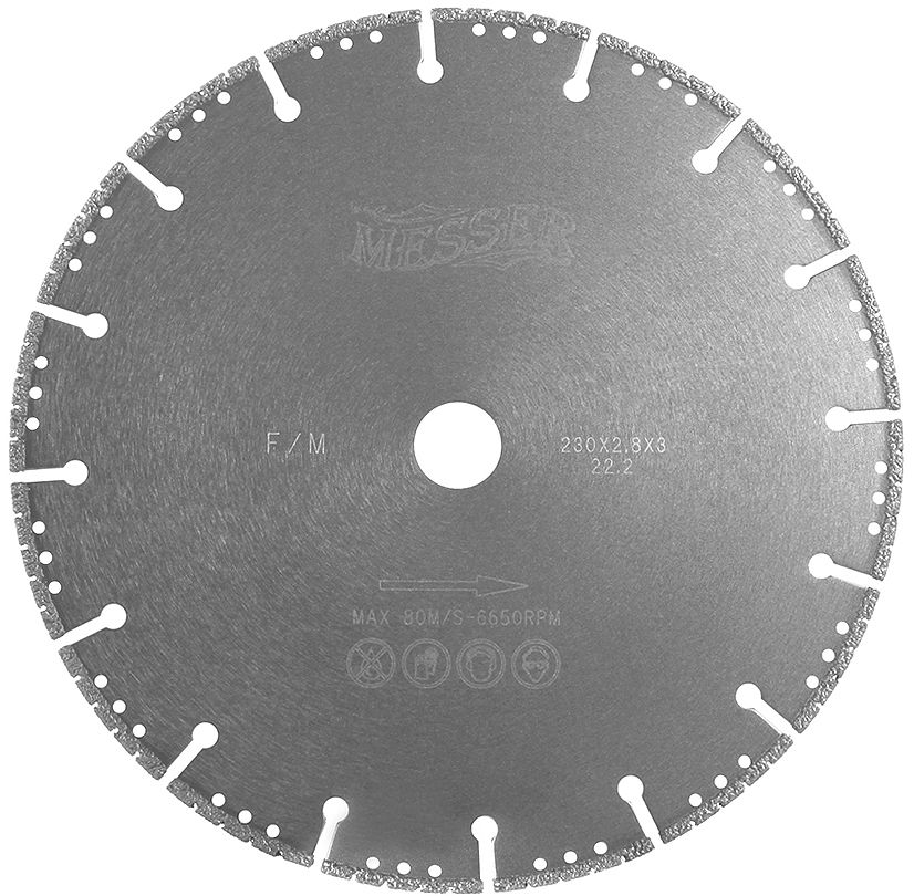 Диск алмазный вакуумный F/M по металлу, сухой и мокрый рез, Messer - фото