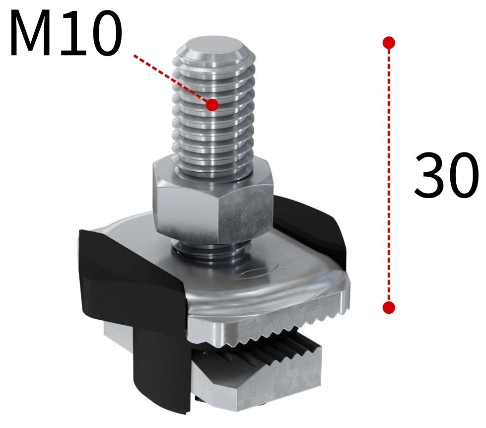 Болт Т-образный для монтажной системы FLS Fischer FHS Clix М10х30 538658, оцинкованная сталь - фото