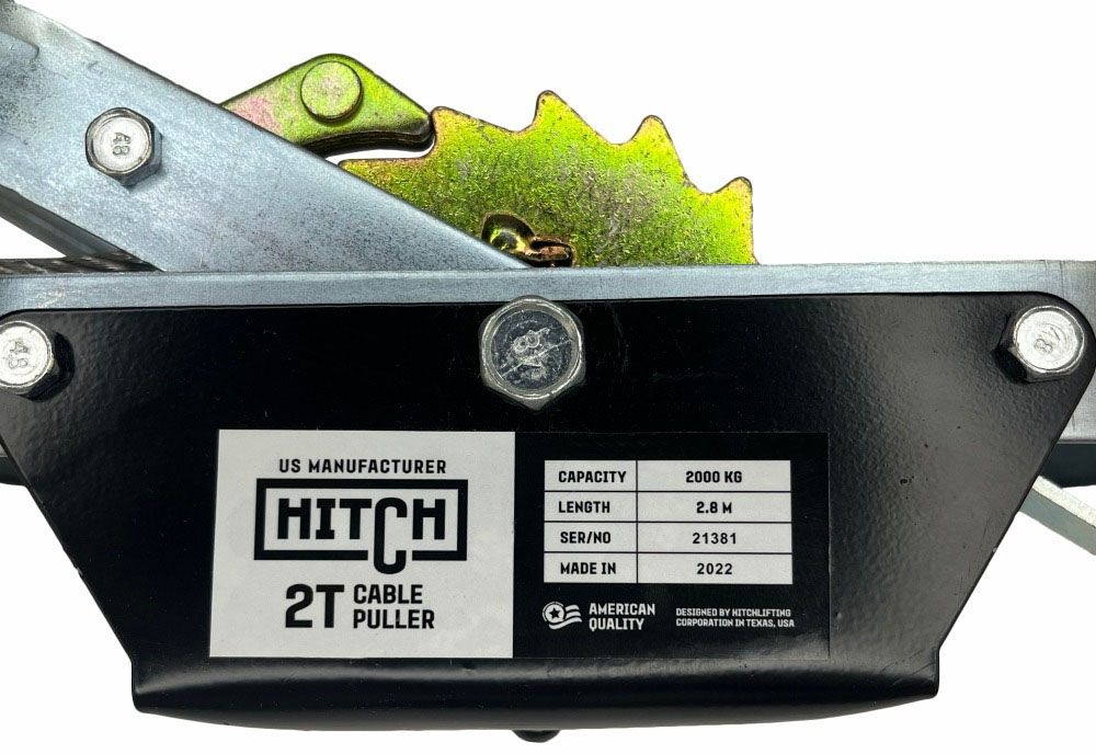 Лебедка рычажная гаражная CP 2001, 2 т, канат 2,5 м, одинарный храповый механизм HITCH SZ073184 - фото