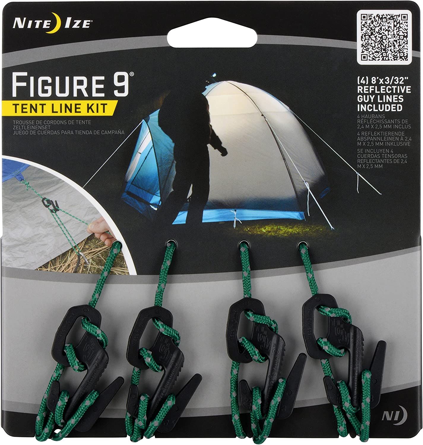 Набор натяжителей с веревками Nite Ize Figure 9 Tent Line Kit F9T4-03-01, 4 шт - фото