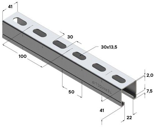 Профиль монтажный С-образный 41х41 мм, тип H/S TERMOCLIP - фото