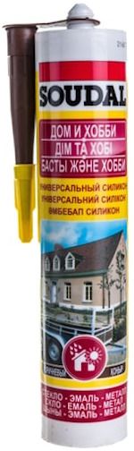 Герметик силиконовый универсальный 280 мл Soudal 118298, коричневый - фото