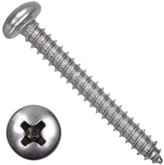 Саморез с полукруглой головкой 5,5х85 DIN 7981 (ISO 7049) форма C, нержавеющая сталь А2 - фото