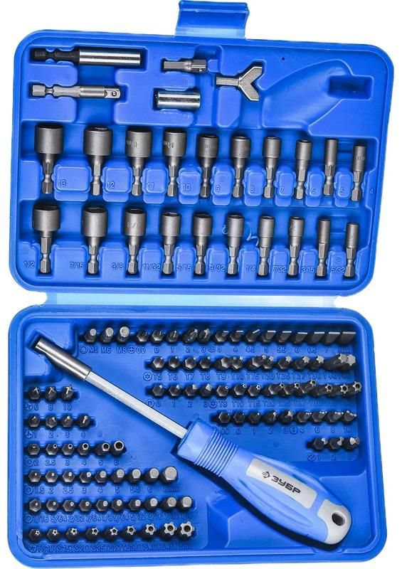 Набор бит Cr-Mo ЗУБР Эксперт 26096-H122, 120 шт в кейсе  - фото