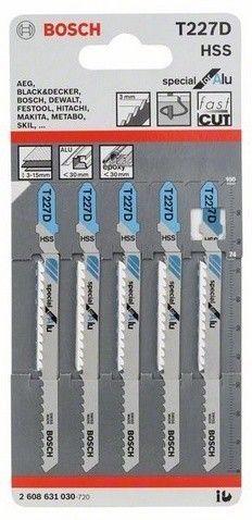 Изображение товара Пилки для лобзика Bosch T227D, 74мм, 5 шт (2608631030)