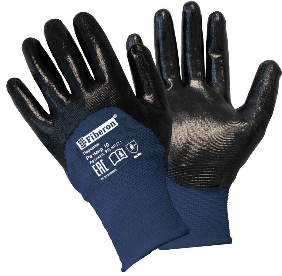Изображение товара Перчатки антискользящие 10 (XL) Fiberon Механик Плюс PR-NP171, полиэстер, нитриловое покрытие Изображение товара Перчатки антискользящие 10 (XL) Fiberon Механик Плюс PR-NP171, полиэстер, нитриловое покрытие