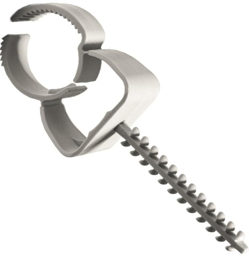 Дюбель со скобой и фиксирующим зажимом для труб Schnabl USA, полипропилен - фото