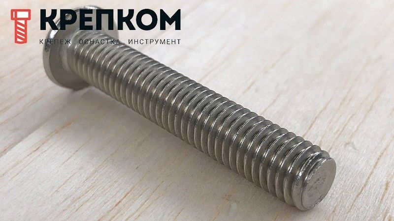 Винт с полукруглой головкой и внутренним шестигранником UNC DIN 7380, нержавеющая сталь А4 - фото