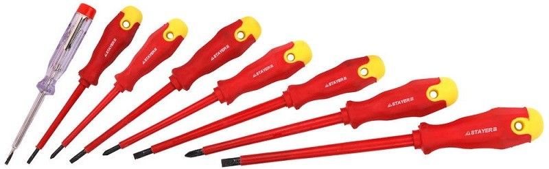 Изображение товара Набор диэлектрических отверток Stayer Electro 25145-H8_z01, 8 предметов для работы под напряжением