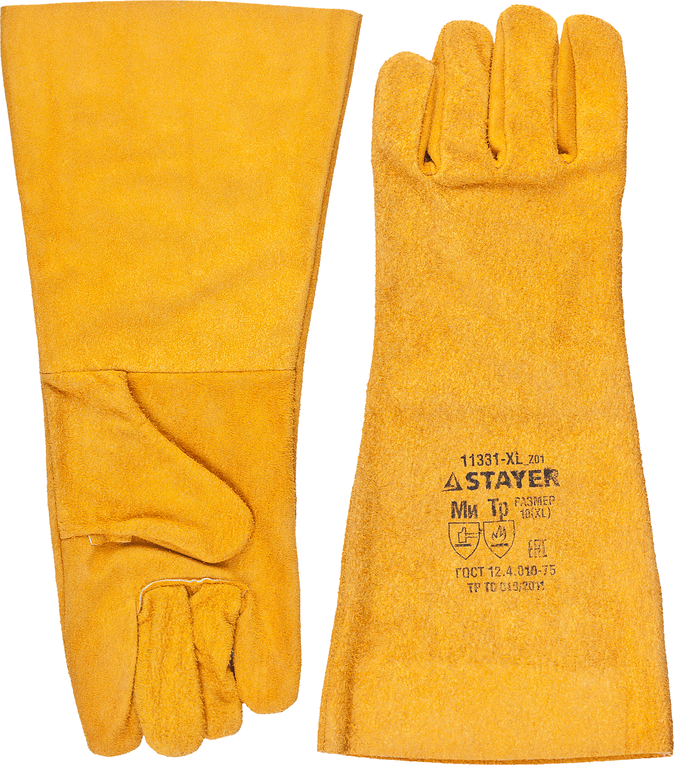 Краги термостойкие спилковые 400 мм XL (10) для сварки и механических работ Master Stayer 11331-XL - фото