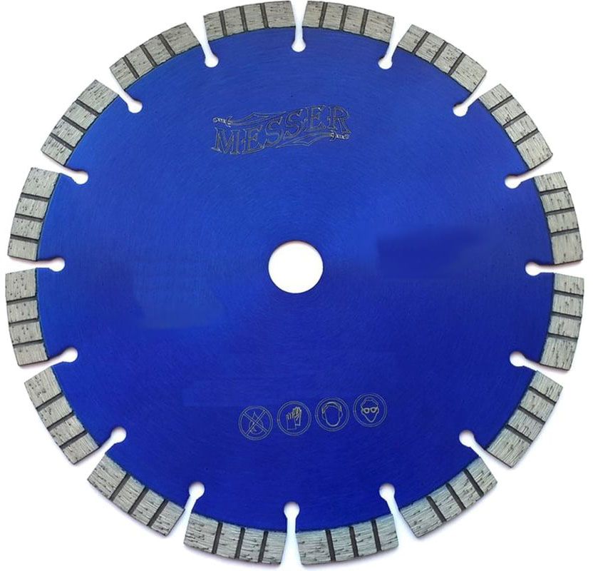 Диск алмазный сегментный лазерный турбо FB/Z 350 мм для железобетона, Messer 01-16-351 - фото