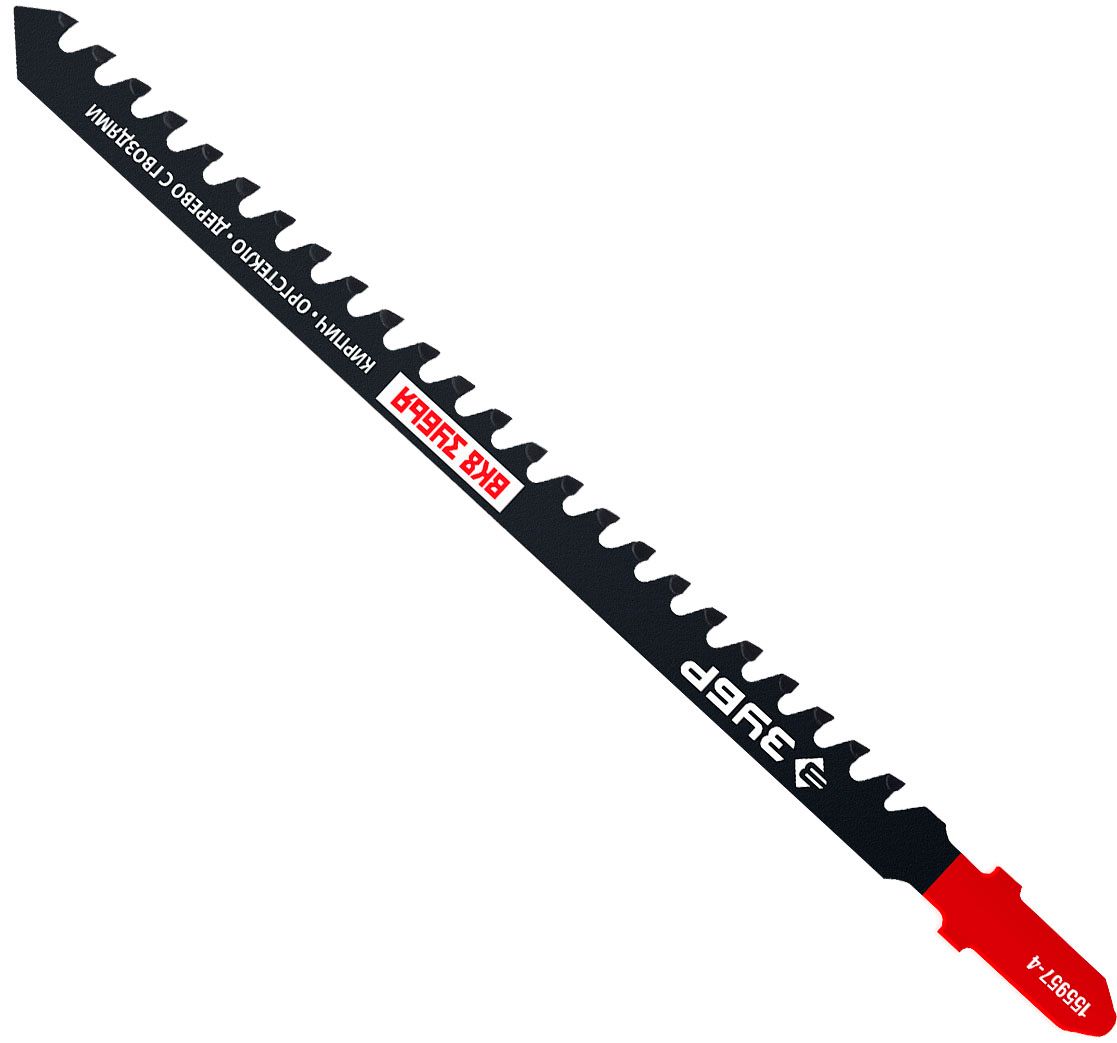 Полотна по пенобетону T341HM для электролобзика, зубья ВК-8, T-хвостовик 110 мм / 4,3 мм, ЗУБР 155957-4, У8А сталь, 2 шт - фото