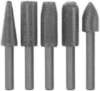 Набор шарошек для фигурных отверстий по металлу FIT 36475, 5 шт
