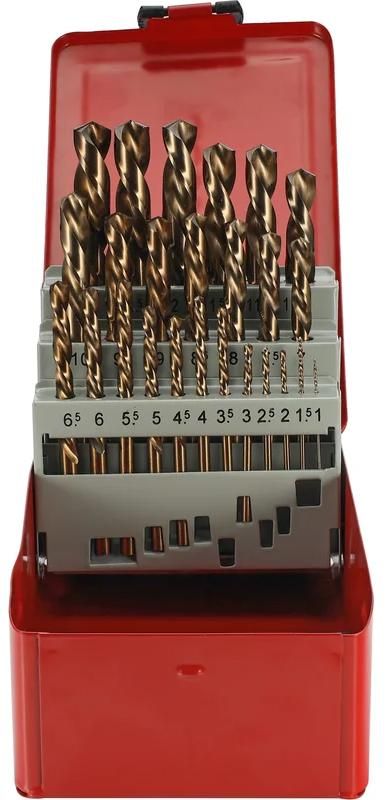 Набор сверл по металлу левого вращения 1-13 мм HSSE Сo5 135° DIN 338 H-Tools 215215LiHT, 25 шт - фото