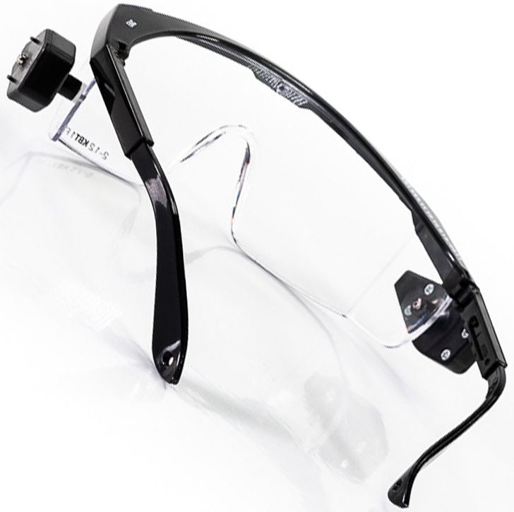 Очки монтажника открытые с фонариками и боковой защитой OM-04 KBT 79685 - фото