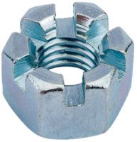 Гайка дюймовая корончатая UNF DIN 935, оцинкованная сталь