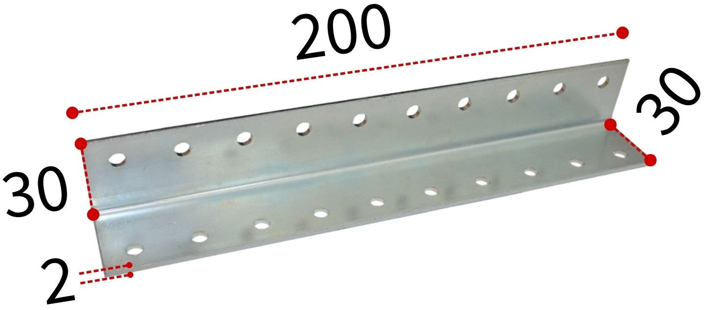 Крепление ступеней 30х30х200 мм, оцинкованная сталь - фото