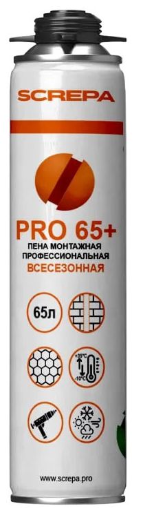 Пена монтажная профессиональная всесезонная 1000 мл SCREPA PRO 65+  - фото