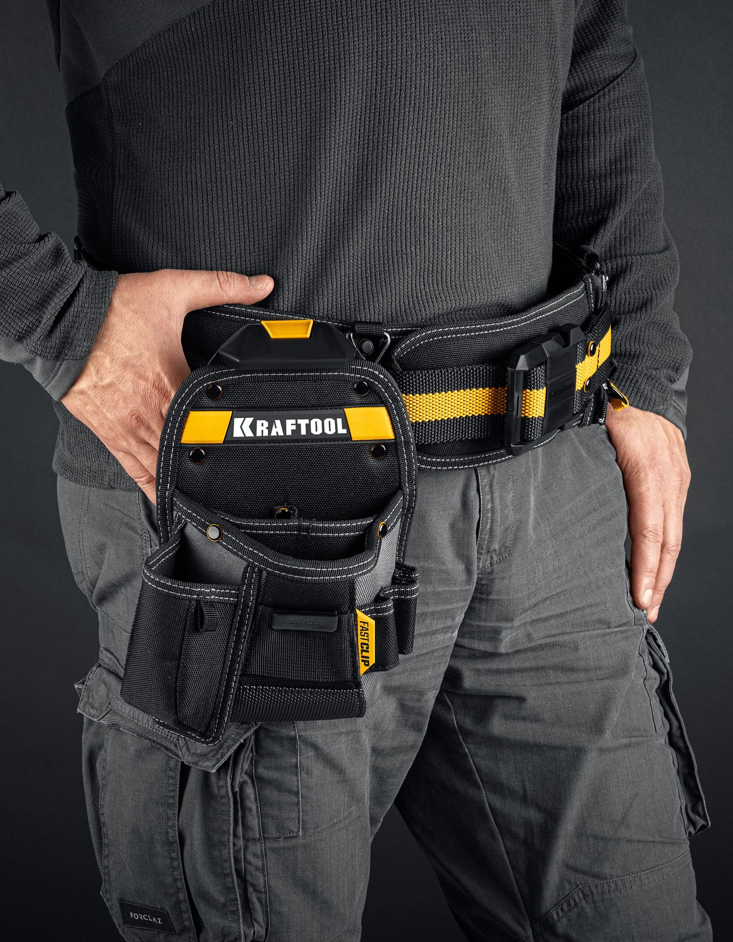 Сумка поясная с креплением FastClip KP- 8 Kraftbuilt Kraftool 38776 - фото