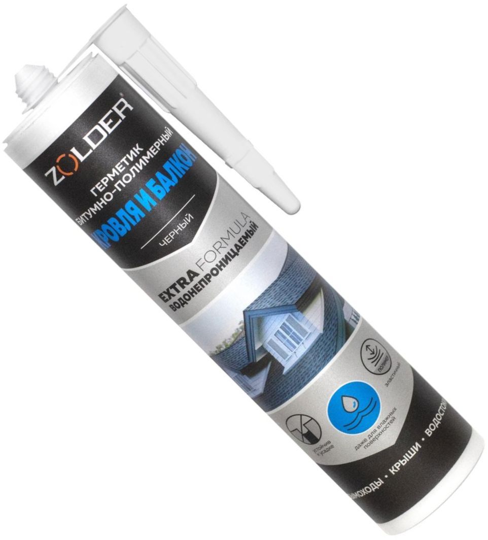 Герметик битумный кровельный 280 мл ZOLDER 342738, черный - фото