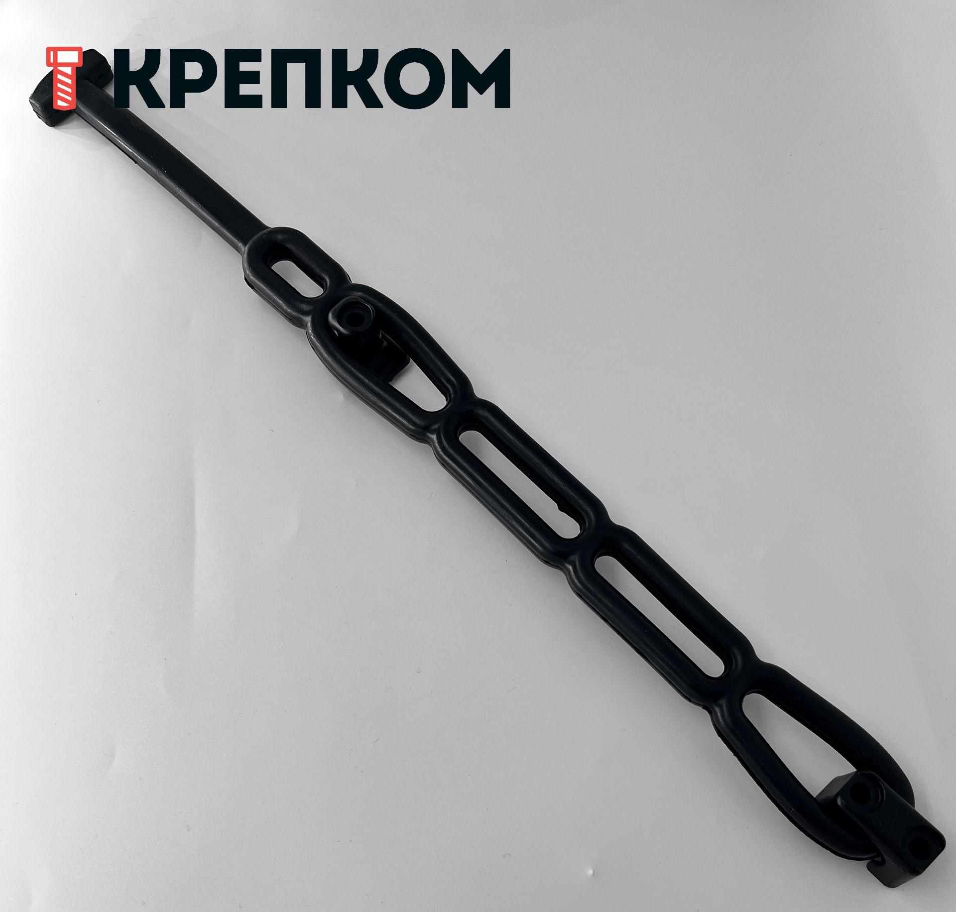 Замок-защелка гибкая с демпфером L=370 мм, нагрузка 16 кг, B335, эластомер - фото