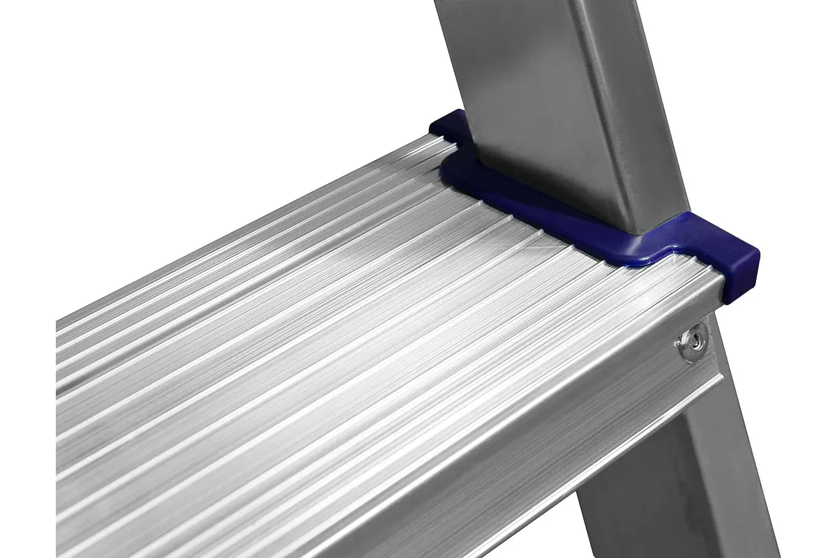 Стремянка двухсторонняя 4 ступени СИБИН 38825-04, алюминий - фото