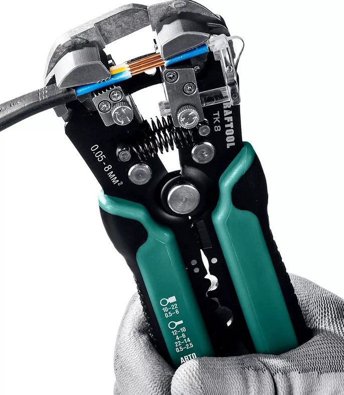 Стриппер автоматический многофункциональный 0,05-8 мм² Kraftool TK-8 22637 - фото