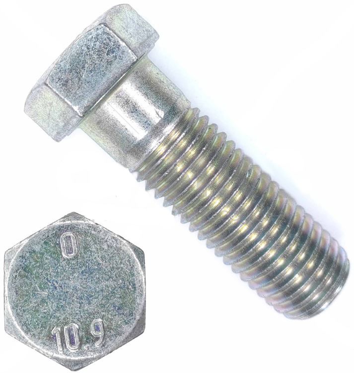Болт шестигранный с уменьшенной головкой и мелкой резьбой М14х1,5х32 ГОСТ 7796, класс прочности 10.9, оцинкованная сталь - фото