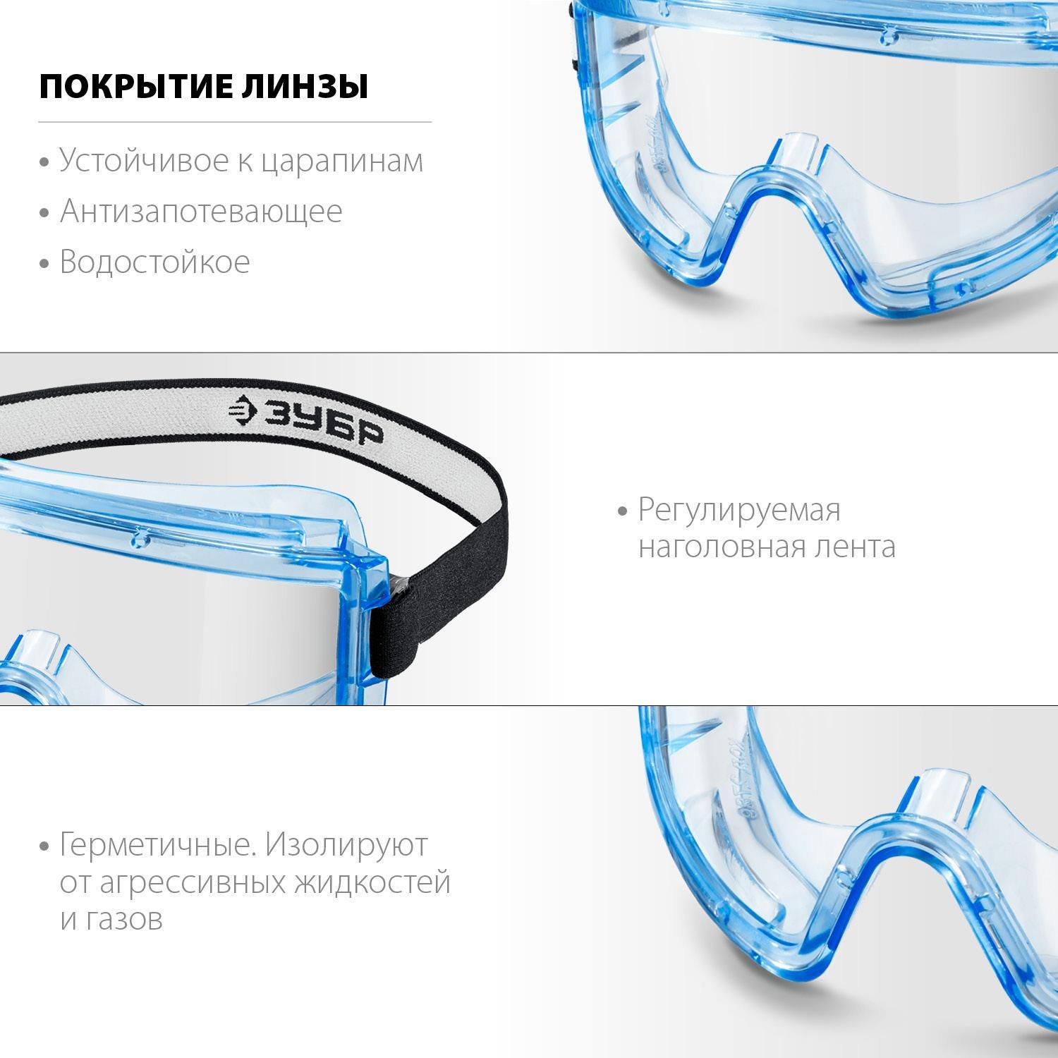 Защитные очки с герметичным корпусом Панорама Г ЗУБР 110232 - фото