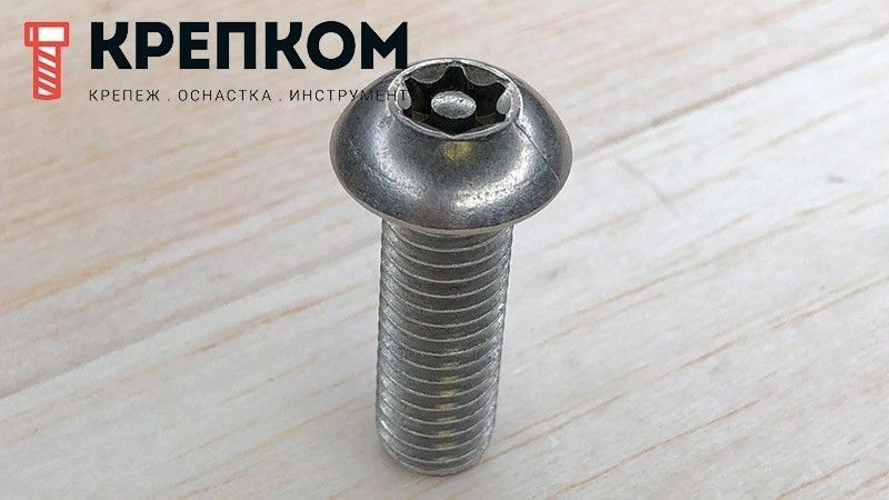 Винт с полукруглой головкой и шлицем TORX-Pin ISO (DIN) 7380, нержавеющая сталь А2 - фото